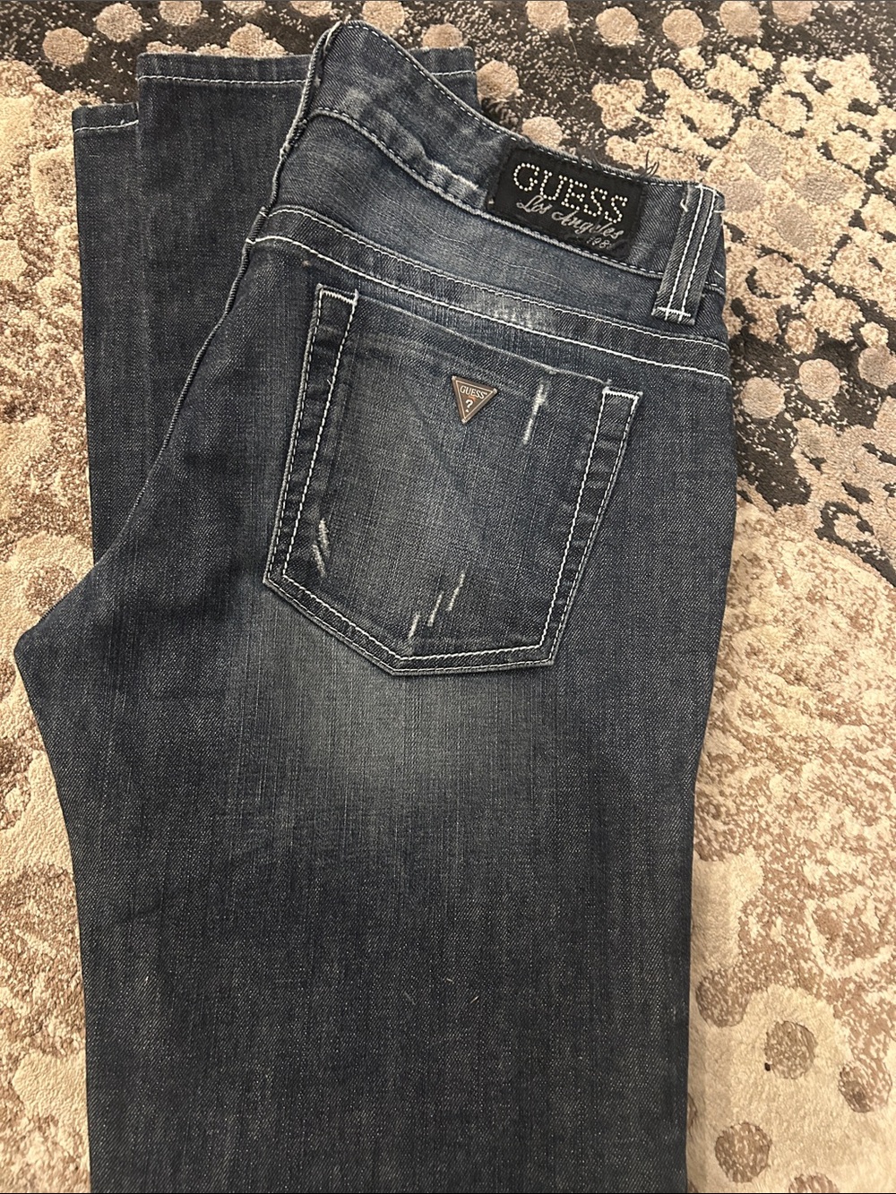 Retro Y2K GUESS Daredevil Women's Dark Jeans sz 31